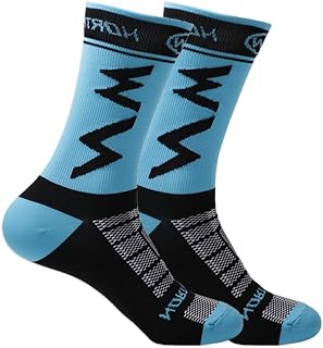 Men's Athletic Socks with Non-Slip Grip and Breathable Mesh, Sports Crew Socks for Training and Running
