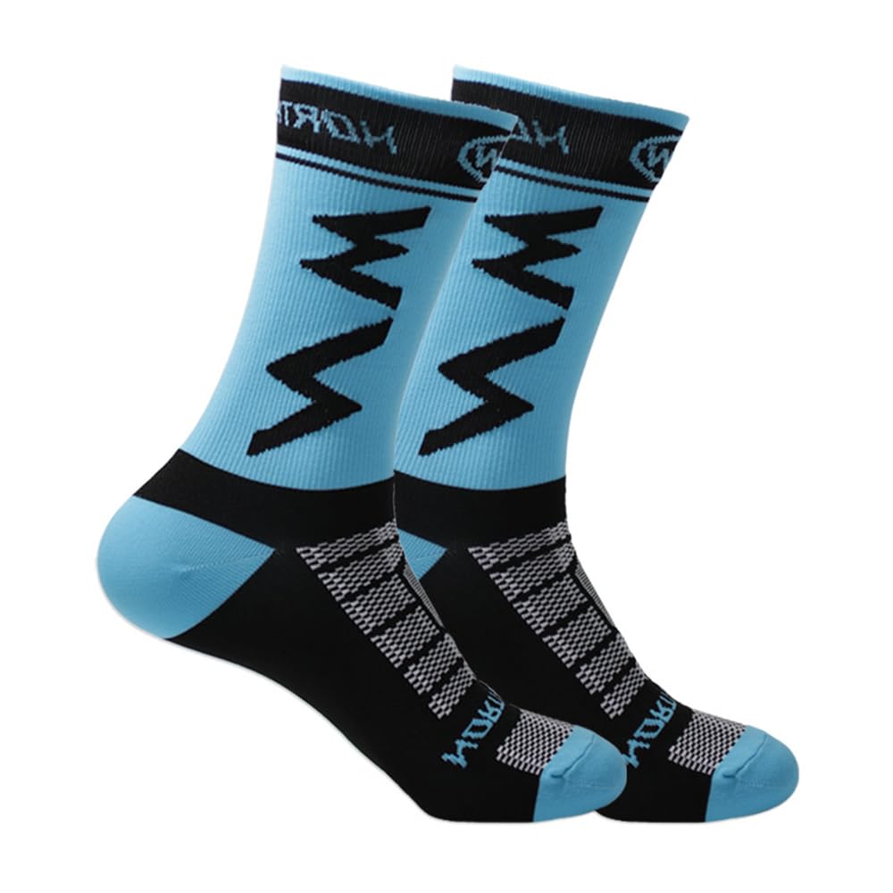 Men's Athletic Socks with Non-Slip Grip and Breathable Mesh, Sports Crew Socks f