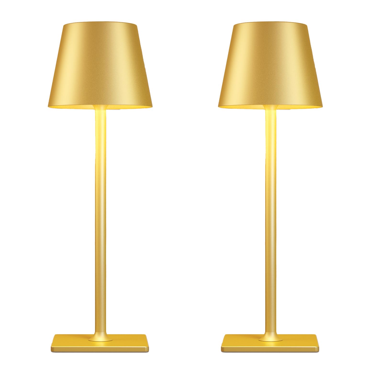 Yogaret Gold Rechargeable Cordless Table Lamp, Battery Operated, 2 Pack | 6000mA