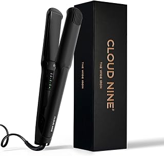 CLOUD NINE The Wide Iron Hair Straightener | Ceramic Floating Plates Cushion Spring Flex Technology | Variable Temperature Control 100°C - 200°C | Professional Design for Range of Hair Types