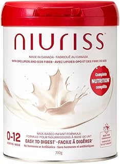 Niuriss Infant Formula, 0-12 months, 700g | Complete Nutrition* with OPO Lipids, GOS fiber, and Canadian milk (No Hormones and No Antibiotics)
