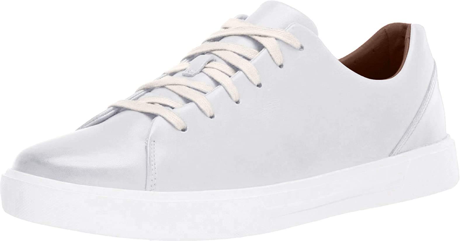 Clarks Men's Anne Costa Lace Sneaker, White Leather, 10, white leather
