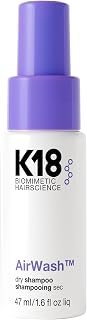 K18 AirWash Travel Non Aerosol Dry Shampoo Spray, 1.6 Fl Oz | Eliminate Odor, Reduce Oil + Sweat, No White Cast or Heavy Fragrance, Fresh Hair + Scalp for 3 Days