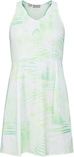 HEAD Spirit Women's Tennis Dress Dress, Pastel Green/Print, S Women's (Pack of 1)
