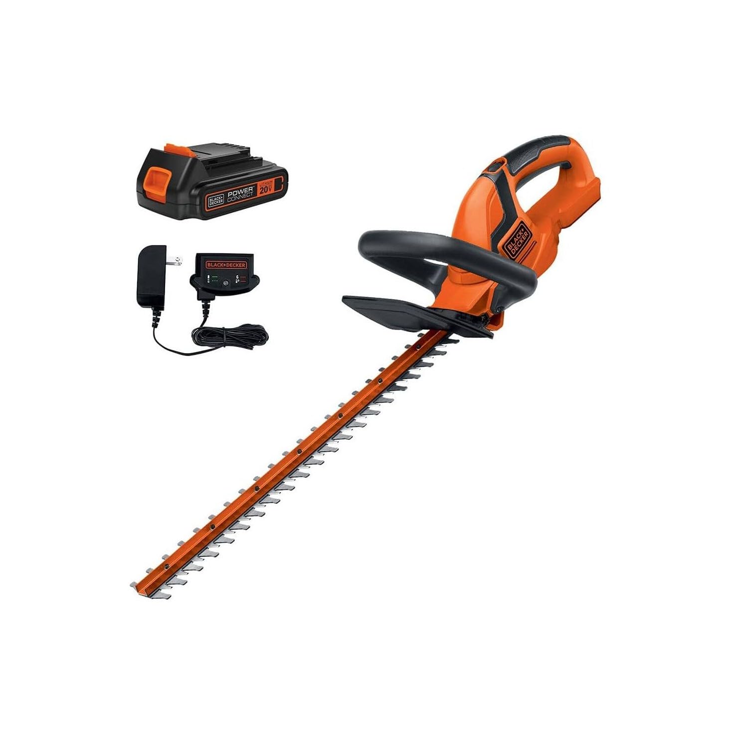 BLACK+DECKER 20V MAX Cordless Hedge Trimmer, Battery and Charger Included, 22 In