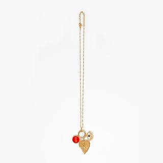 18K Gold Plated Necklace for Women Waterproof Tarnish Free Stainless Steel Organic Heart in Heart Pendant 16"+2" Adjustable Minimalist Jewelry
