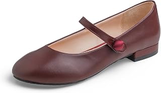 Feversole Women's Mary Jane Fashion, Classic Flat Shoes for Women Elegant Pumps Mary Jane with Soft Buckle Ballet Dance Shoes for Women