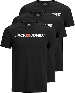 JACK & JONES Jjcolton Men's SS Crew Neck 3Pk MP Tee (Pack of 3)