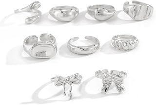 Gold Stackable Rings for Women Chunky Bowling Knuckle Sam Jewelry Trendy Gift Accessories