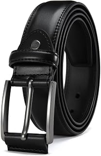 Men's Genuine Leather Dress Belt, Handmade, 100% Cowhide Leather, Fashion and Classic Design for Work, Business and Leisure