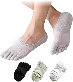 Lino Ulu 5-Pair Set x 5-Toe Socks x Slightly Deep Fit [Non-Slip x Odor Control x Fatigue Reduction x Improved Athletic Performance] 5-Toe Socks Men's Foot Cover Socks Ankle Socks
