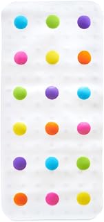 Munchkin Dandy Dots Non Slip Baby Bath Mat | Colourful Shower Mat | White
