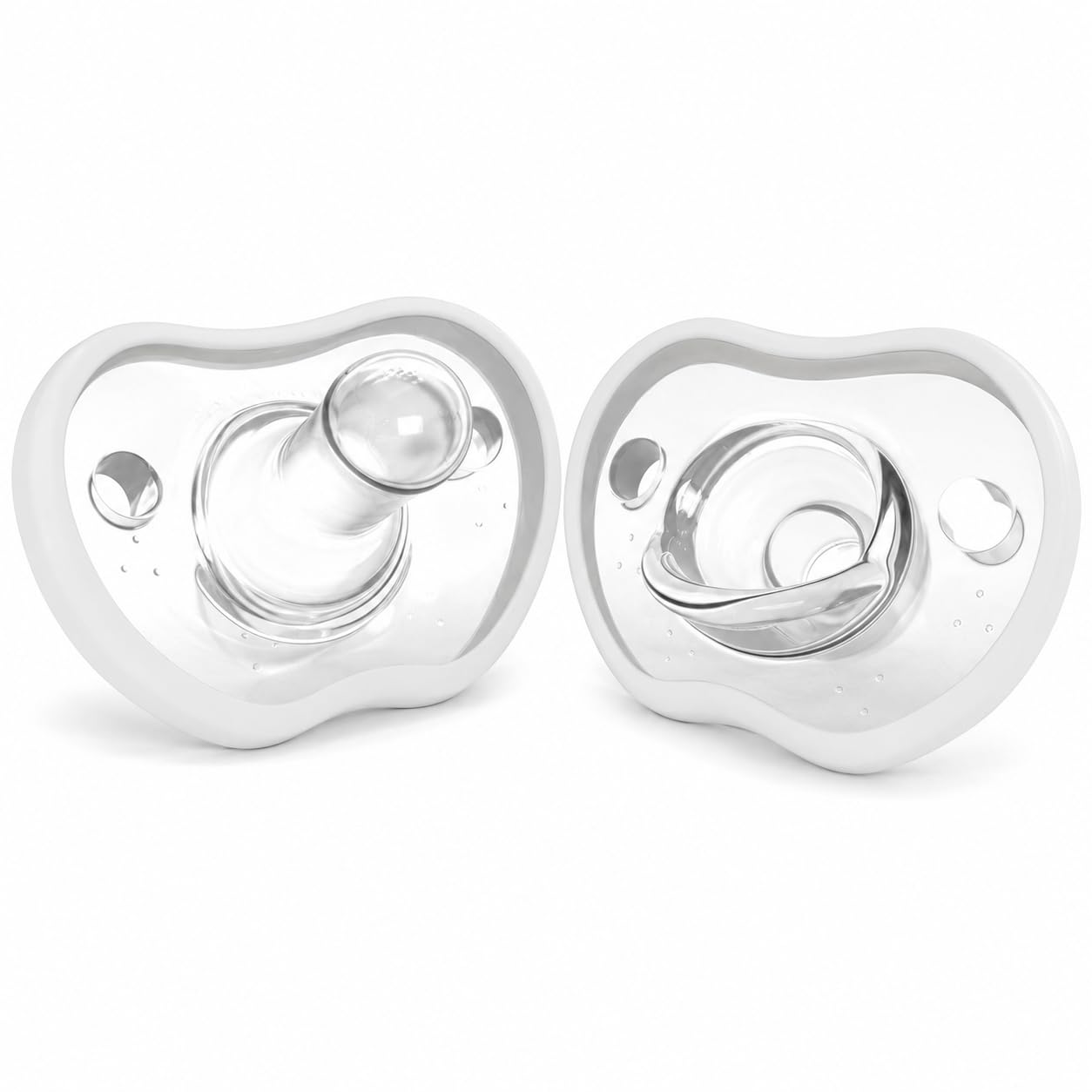 Nanobebe Baby Soothers 0-3 Month - Orthodontic, Curves Comfortably with Face Con