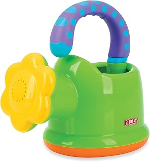 Nuby Watering Can Interactive Fun Baby Bath Toy, 6M+, Green | Indoor & Outdoor Baby Toy with Easy-Grip Handle to Develop Motor Skills and Hand-Eye Coordination