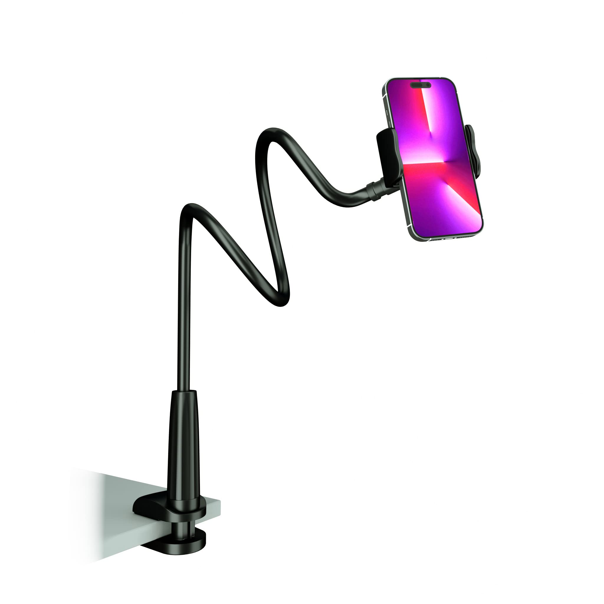 MAGIPEA Gooseneck Phone Holder for Bed, 30in Flexible Overhead Cell Phone Mount 