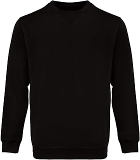 WORK IDEA Men's Crew Neck Sweatshirt, Regular Fit Midweight Casual Pullover Jumper, Soft Cotton Blend Long Sleeve Top for Daily Wear, Multiple Colours Available