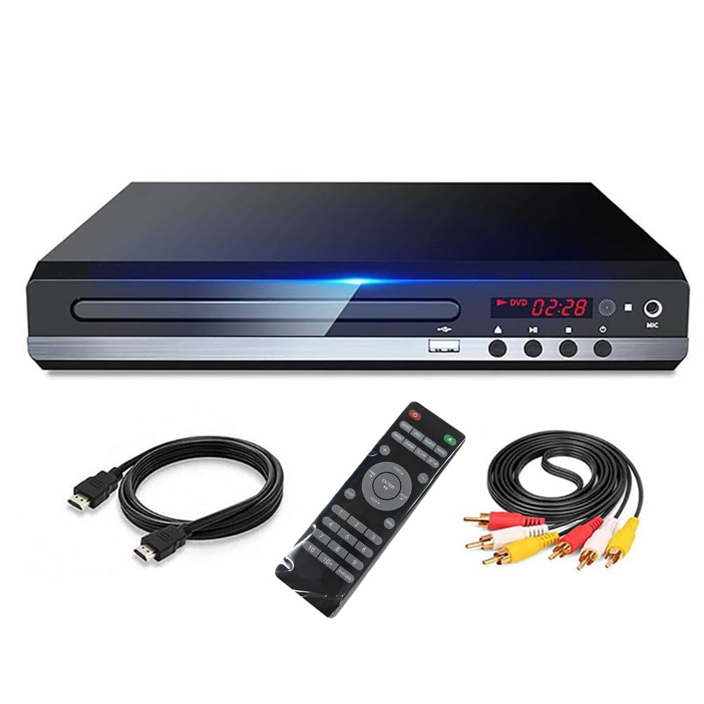 Suapouen DVD Player 1080P HD Home DVD Player Box for TV All Region Free DVD CD-D