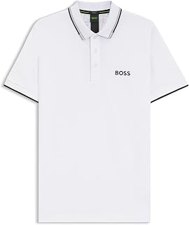 BOSS Hugo Mens Paddy Pro Contrast Stripe Regular Fit Logo Polo Shirt