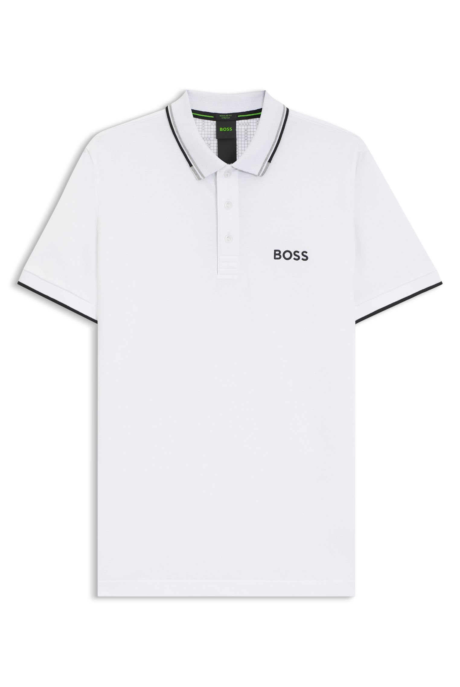BOSS Hugo Mens Paddy Pro Contrast Stripe Regular Fit Logo Polo Shirt