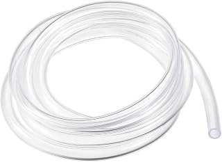 sourcing map PVC Hose Tube, 5mm(0.19") ID x 7mm(0.27") OD 1.5m/4.9ft Clear Vinyl Tubing, Plastic Flexible Water Pipe