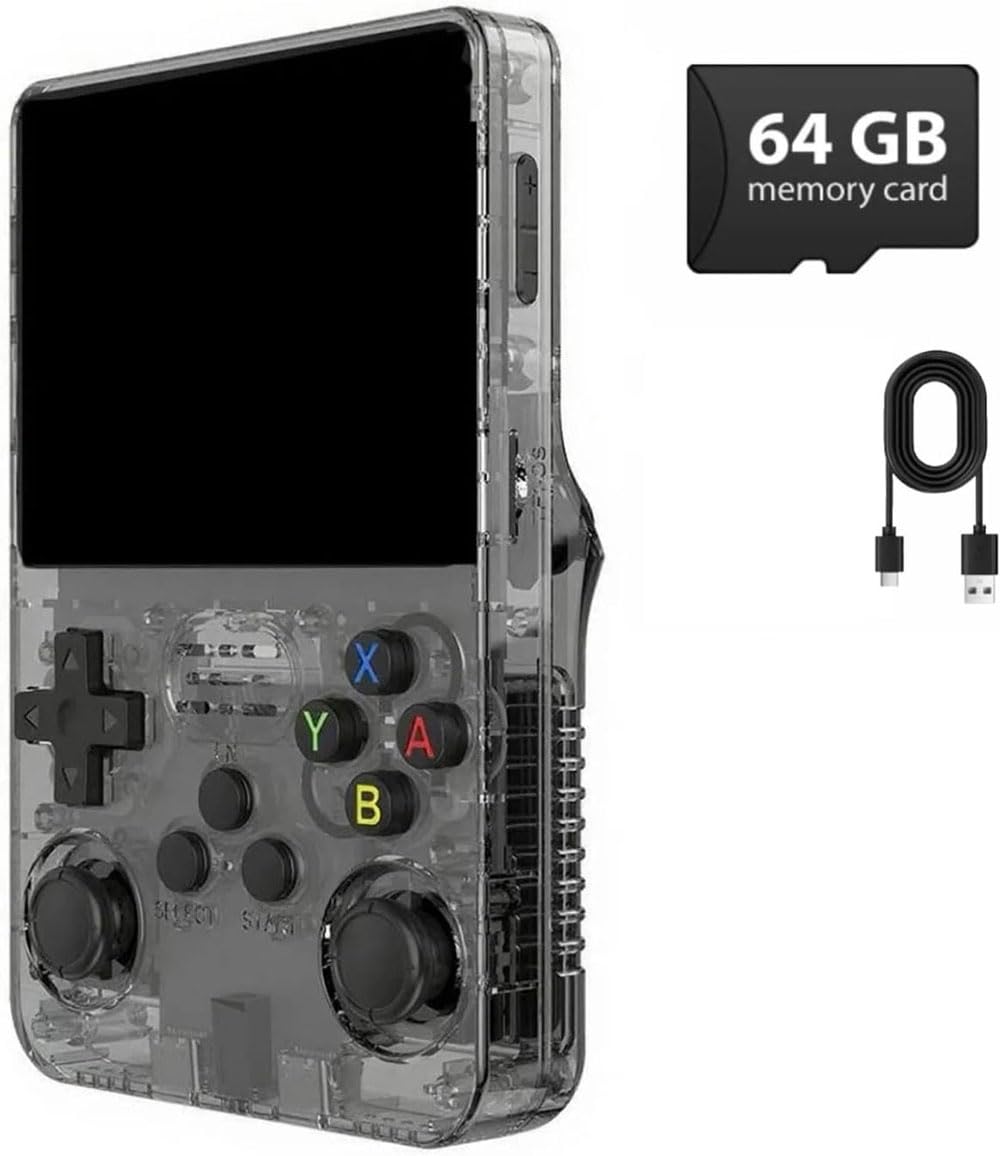R36S Retro Handheld Game Console, Portable Gaming Console with 5'' IPS Screen, L