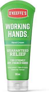 O'Keeffe's Working Hands Hand Cream, 80ml Tube | For Extremely Dry, Cracked Hands, Instantly Boosts Moisture Levels, Creates a Protective Layer, Prevents Moisture Loss