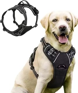 Large Dog Harness with 2 Adjustable Buckles and Padding, Reflective Design for Easy Grip, Suitable for Dogs and Cats, Red, XL