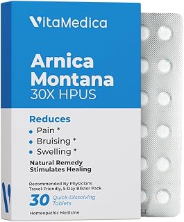VitaMedica Arnica Montana 30X Rapid Dissolve Tablets - 30 Ct | Natural Pain, Bruising & Swelling Support - Homeopathic Injury & Surgery Recovery - 10 Servings