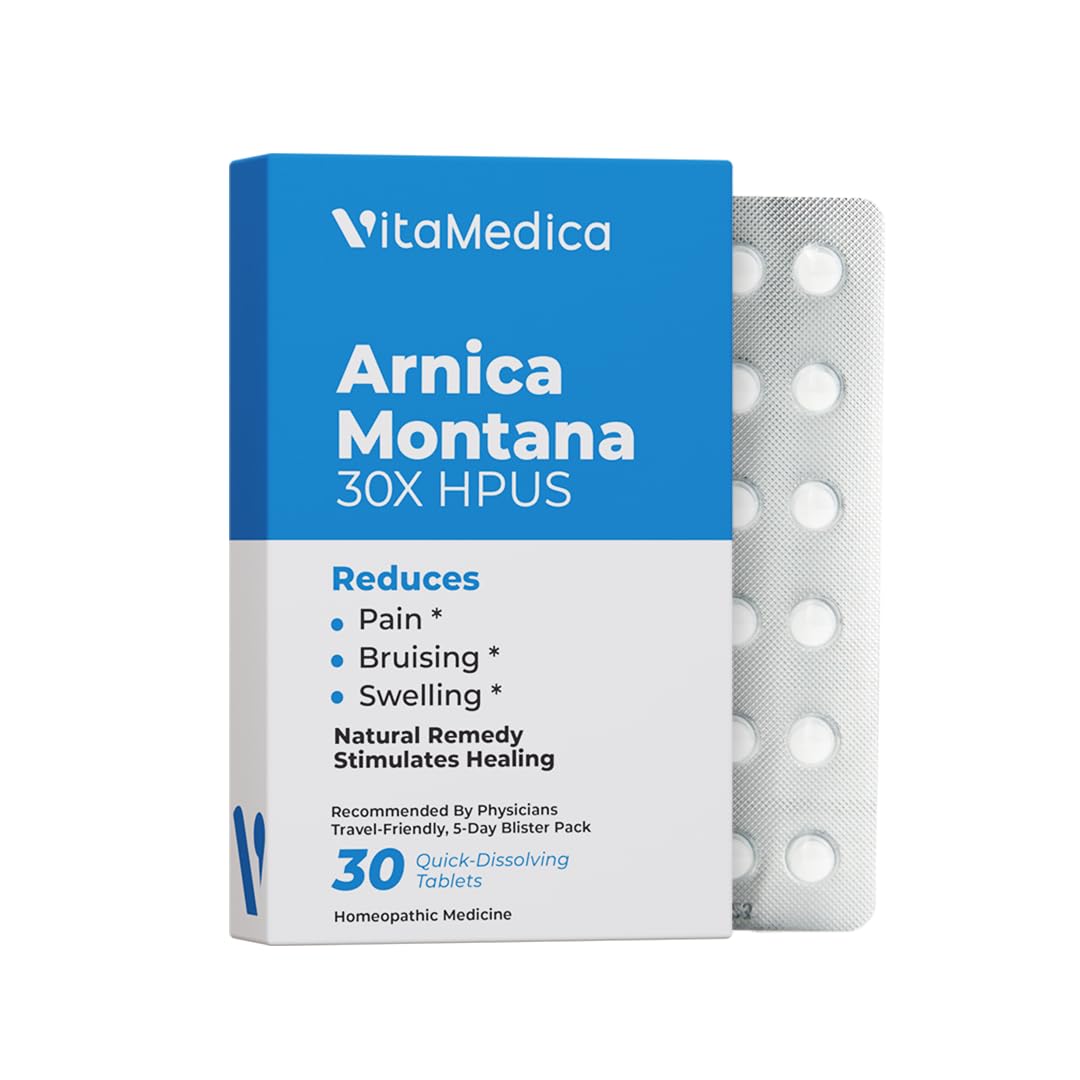 VitaMedica Arnica Montana 30X Rapid Dissolve Tablets - 30 Ct | Natural Pain, Bru