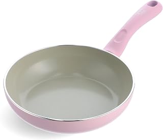 Green Chef Frying Pan, 7.9 inches (20 cm), Induction Compatible, Ceramic Coating, Pink, Earth Color, Quartz Pink