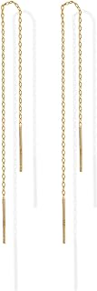 PAVOI 14K Gold Plated Threader Earrings for Women, Statement Chain Earrings
