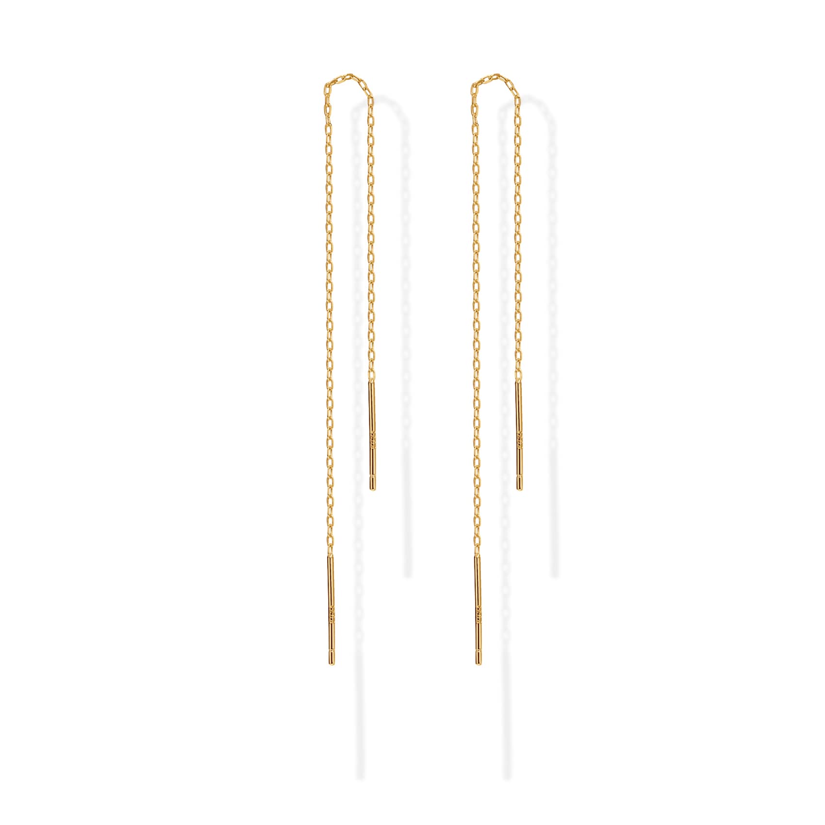 PAVOI 14K Gold Plated Threader Earrings for Women, Statement Chain Earrings