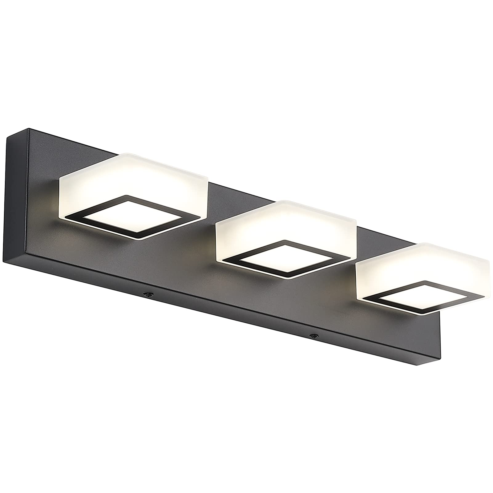 Ralbay Black Bathroom Vanity Lights 3 Lights Acrylic Modern LED Black Vanity Lig