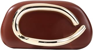 Dreubea Minimalist Gold-Tone Art Deco Clutch Bag – Elegant Metallic Accent Evening Handbag Purse for Women