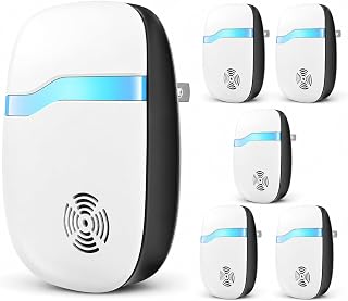 Ultrasonic Pest Indoor Repeller, Repellent for Mouse, Rats, Roaches, Spiders, Ants, Bugs, Plug-in Control Device, Silent Home (6 Pack)