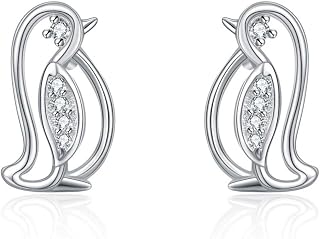 Penguin Stud Earrings for Women Sparkly Party Jewelry