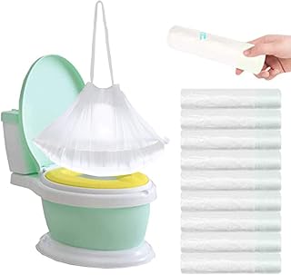 100Pack Potty Chair Liners with Drawstring,Toilet Seat Potty Bags Cleaning Bag for Kids Toddlers,Baby Training Seat