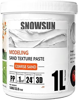 SNOWSUN Coarse Grain Sand Texture Paste 1000ML for Canvas &amp; Wall Art | 3D Sand Texture for Canvas &amp; DIY — Gritty, realistic sand-like texture adds depth to canvas wall art and DIY crafts.