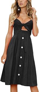 FANCYINN Dresses Women Summer Casual Party Midi Leg Bandage Floral Dresses Women, Navy Floral Print