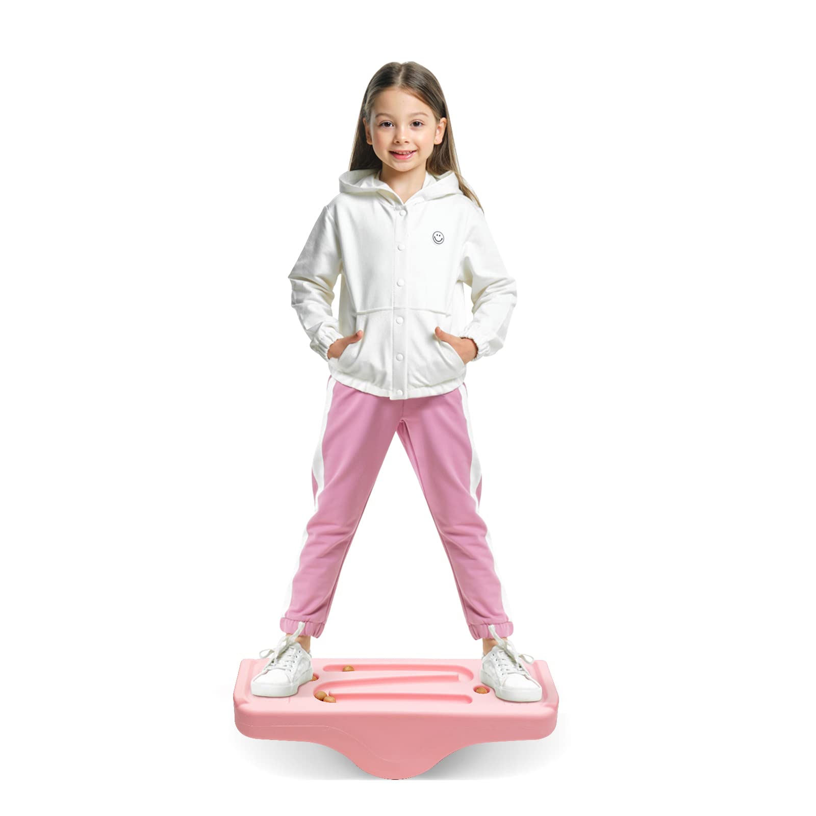 Kids Rocking Seesaw Balance Board with 5 Wooden Balls Sensory Training Rocking B