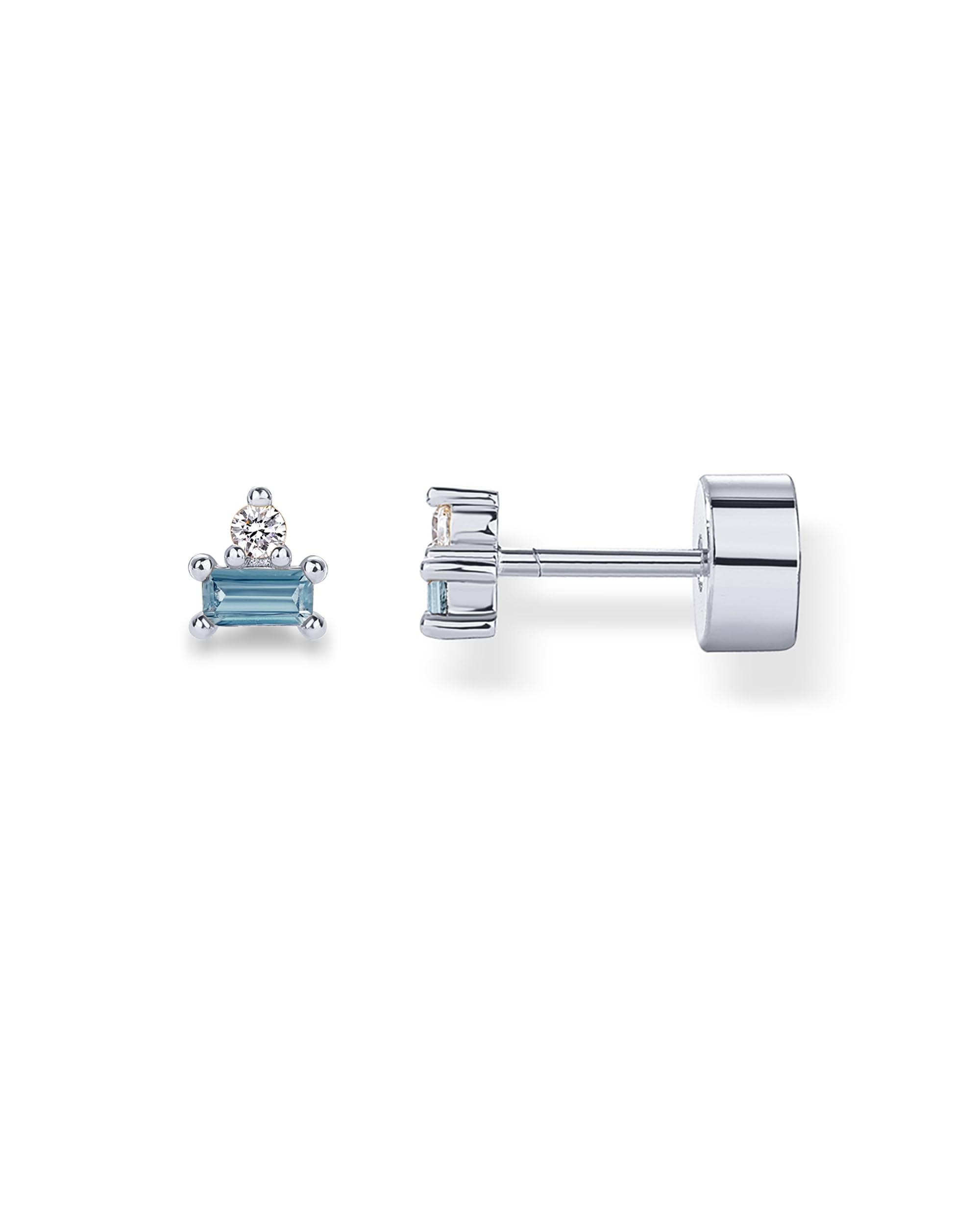 PAVOI 14K Gold Plated Dainty Birthstone Flatback Stud Earrings for Women