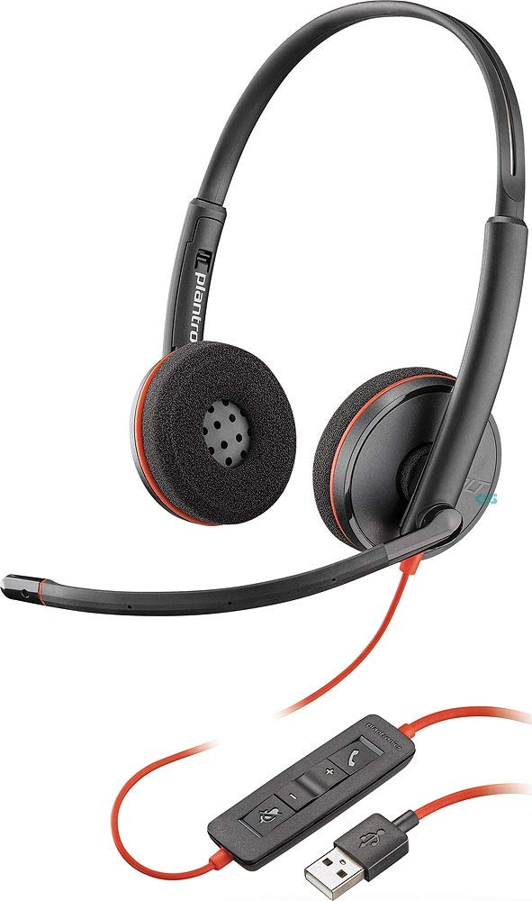 Plantronics Blackwire 3220 USB-A Headset: Comfortable On-Ear Mono Headset with N