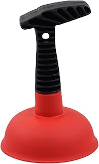 Cuzlarmul Sink Plunger, Easy to use Mini Plunger with Short Handle, Powerful Plunger Unclogging Tool for Kitchen Sink, Shower, Bathroom Drains, Bath, Red