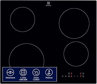 Electrolux Serie 300 Piano Cottura a Induzione 4 Fuochi da Incasso, EIB60424CK, Comandi SliderTouch, 60 cm, 590x520 mm, Nero