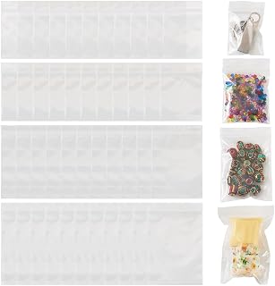 Rectangle Clear Plastic Zip Lock Bag Organizer Storage 4 Sizes Clear Top Seal Pouches Self Seal Resealable Package Bags 6-12x4-8cm Set of 40