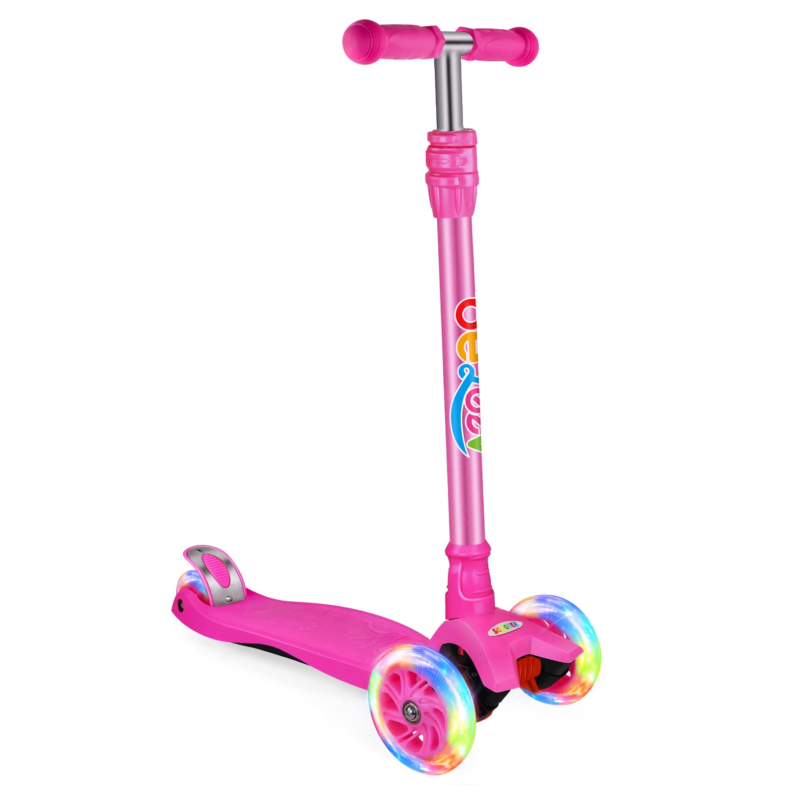 BELEEV A2 Scooter for Kids Ages 3-12, Light Up Wheels, Adjustable Height | 3 Whe
