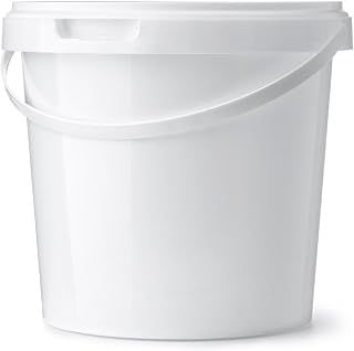 Ultimo Designs 10 Litre Heavy Duty White Bucket With Airtight, Leak-Proof, Tamper Evident Lid & Plastic Handle
