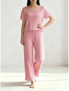 2 Piece Outfits for Women Plus Size Cute Round Neck Short Sleeve and Wide Leg Relaxed Pants Comfy Home Outfits