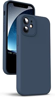 Supdeal Liquid Silicone Case for iPhone 12, [Camera Protection] [Anti-Fingerprint] [Wireless Charging] Built-in Microfiber Case Cover 6.1 inch, Blue