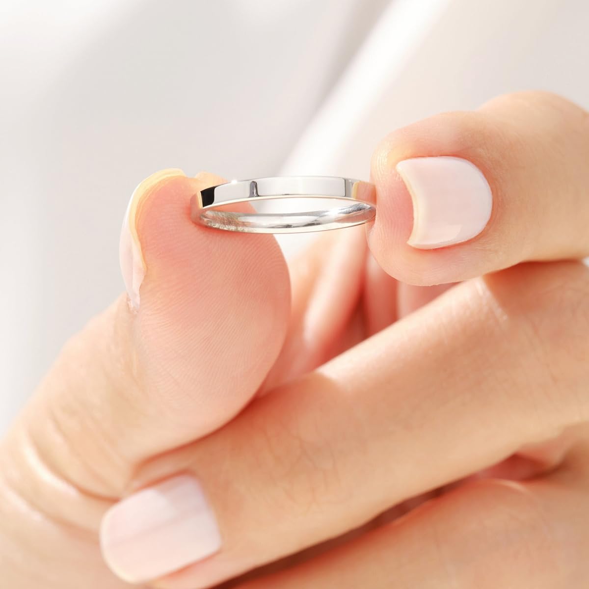 1pc 925 Silver 2MM Simple Sterling Silver Aperture Vegetarian Ring Fine Jewelry 